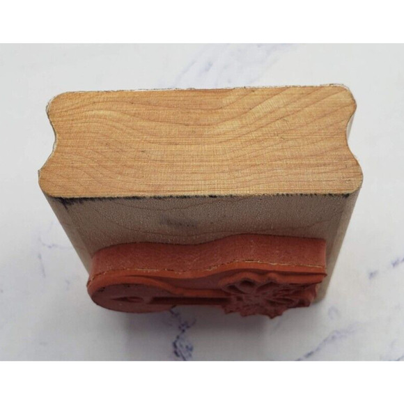 Holiday Christmas Candle With Bow Canadian Maple Collections Rubber Stamp - Picture 5 of 7